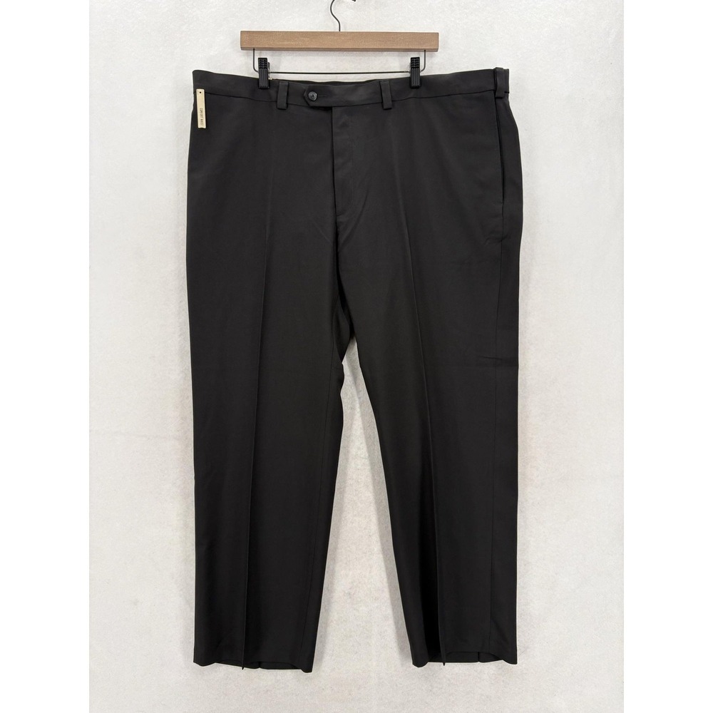 Haggar ECLO Slacks Dress Pants Mens 44x30 Black Classic Fit No Iron Workwear NWT